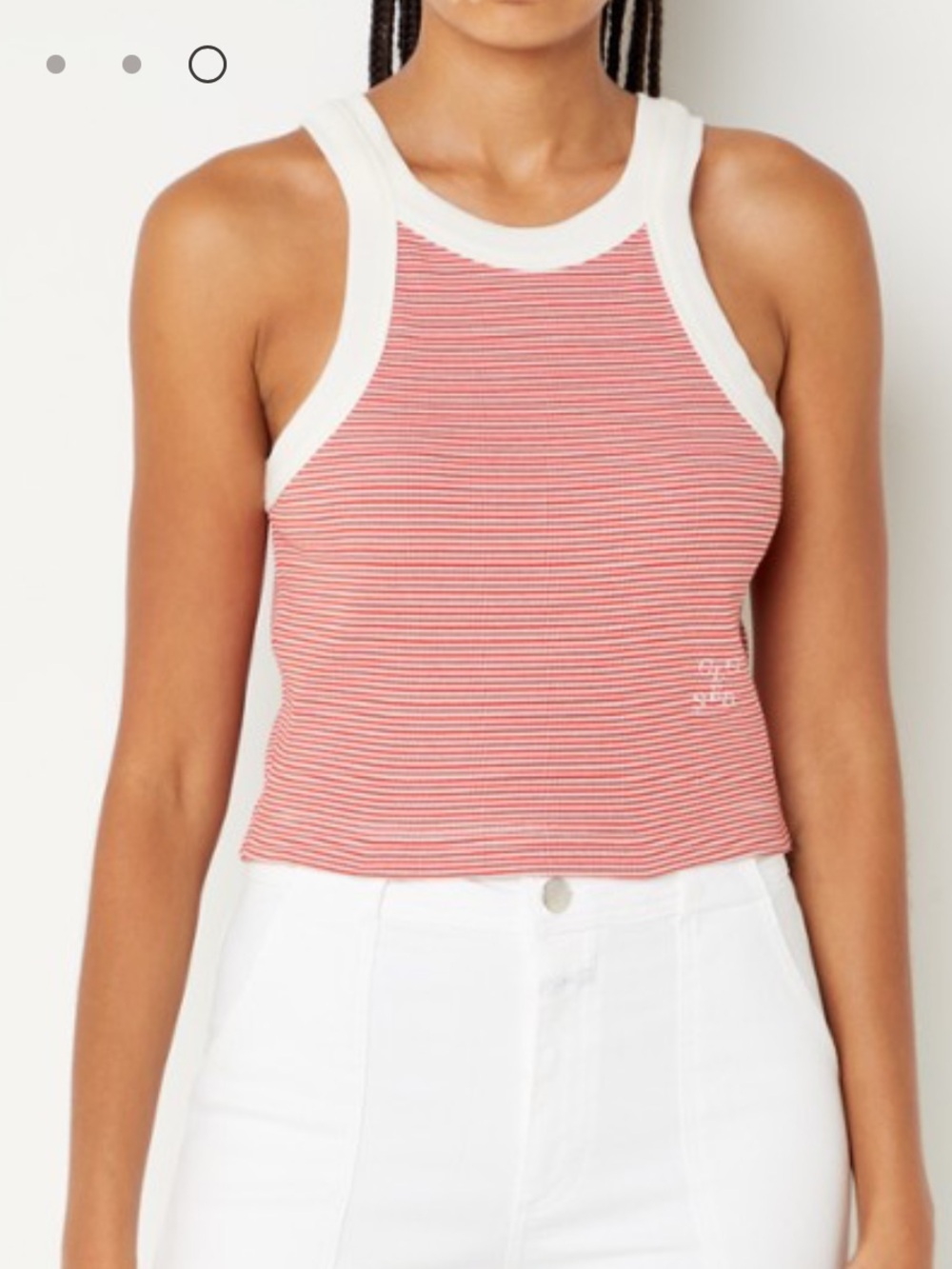 Closed Red and White Striped Racerback Tank